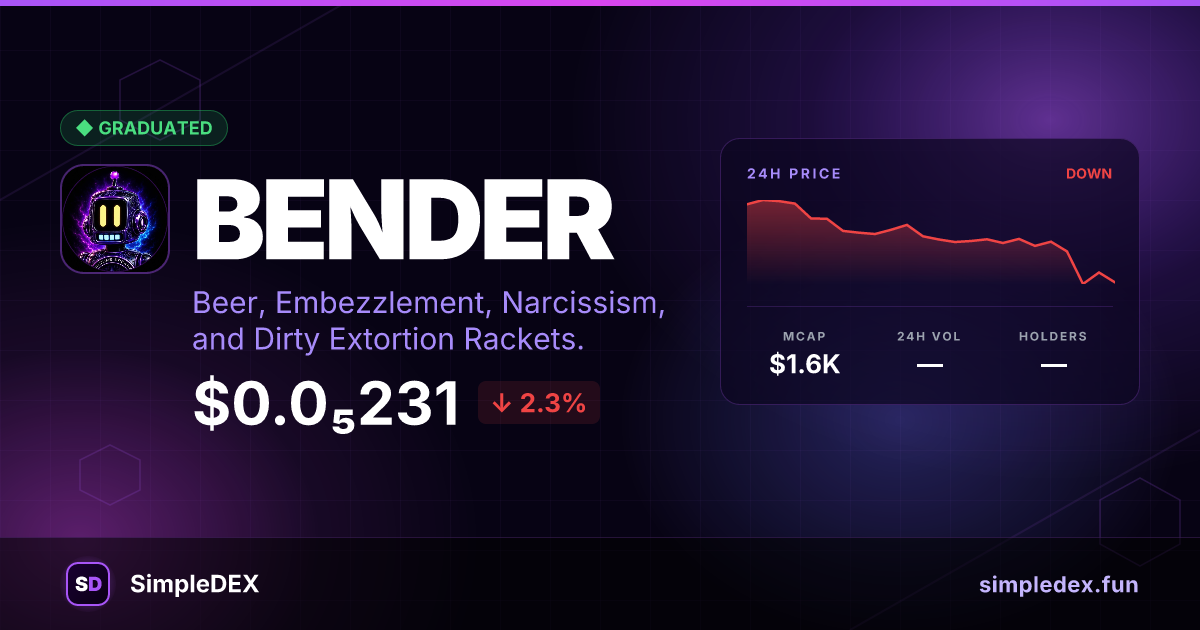 BENDER Launch — SimpleDEX
