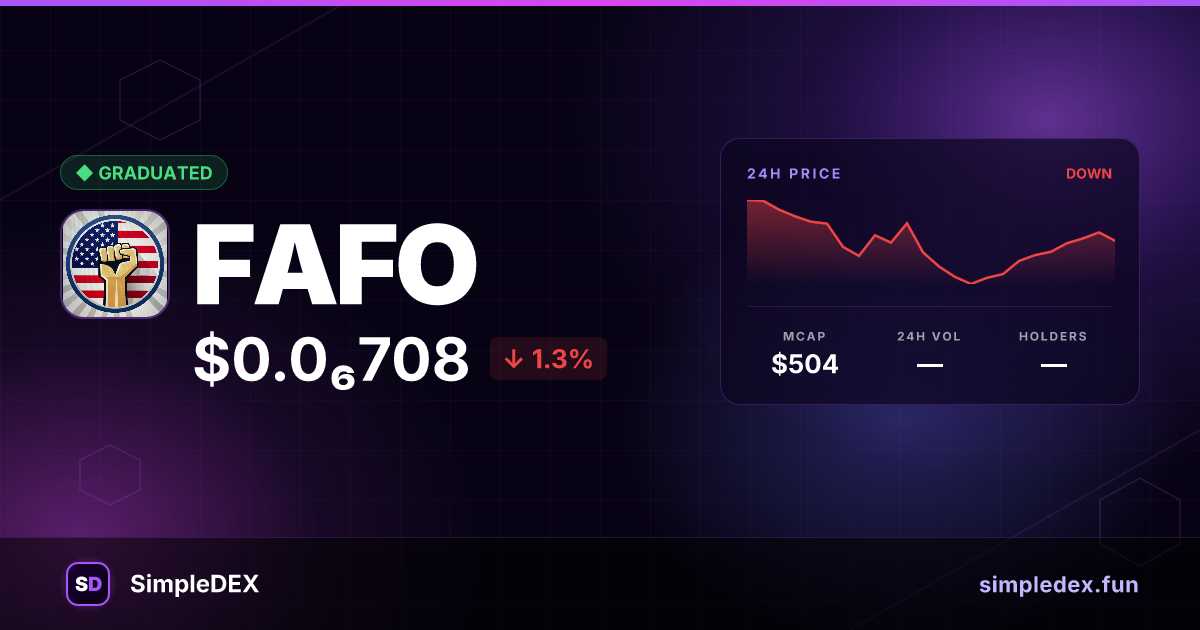 FAFO Launch — SimpleDEX