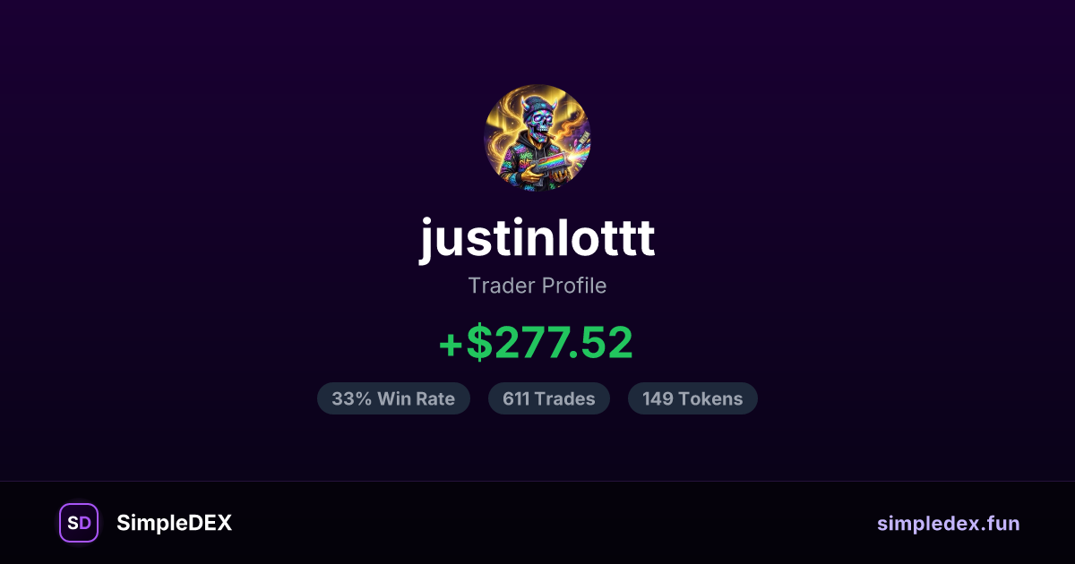 justinlottt — Trader Profile — SimpleDEX